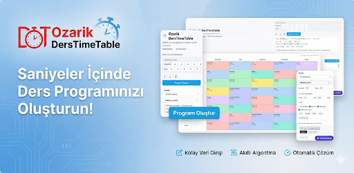 Ozarik DersTimeTable arayuz goruntusu