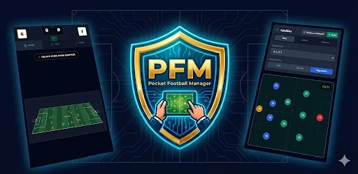 Pocket Football Manager maç ve taktik ekranları